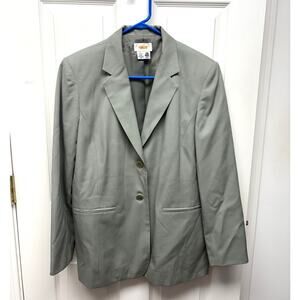 Vintage Talbots Pale Green Wool Blazer, Lined, Padded Shoulders, Women’s Size 12